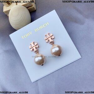 Tory Burch Miller Pearl Drop Earrings in Rose Gold (Brand New with Dust Bag)